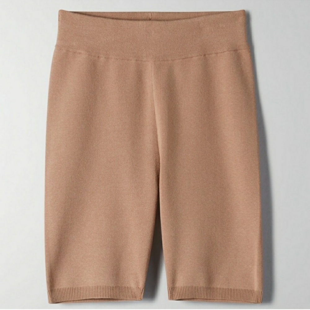 Aritzia Wilfred Mackenzie tan Stretch knit Bike Shorts XS